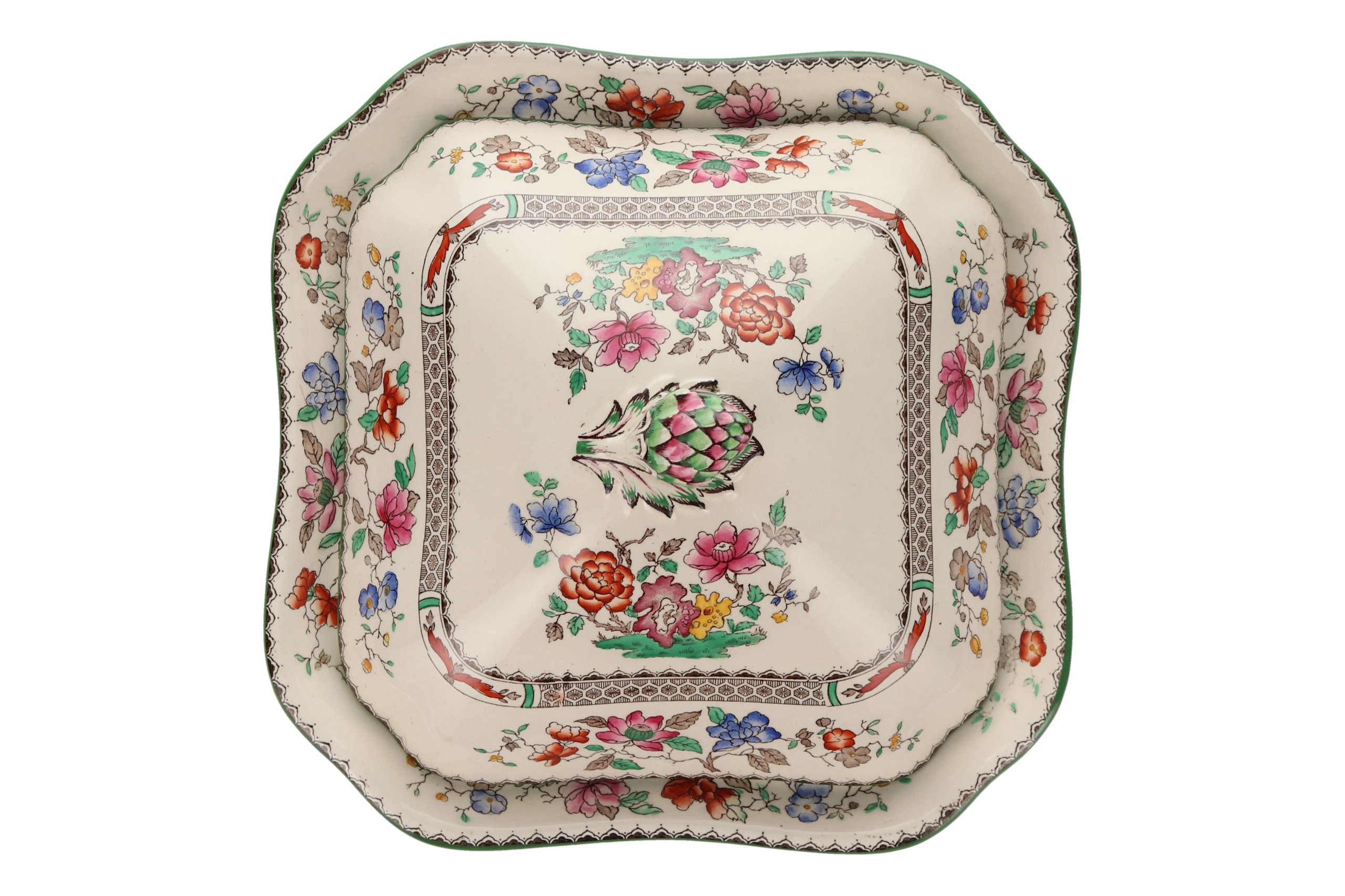 Spode Chinese Rose (Copeland Spode) Vegetable Tureen with Lid