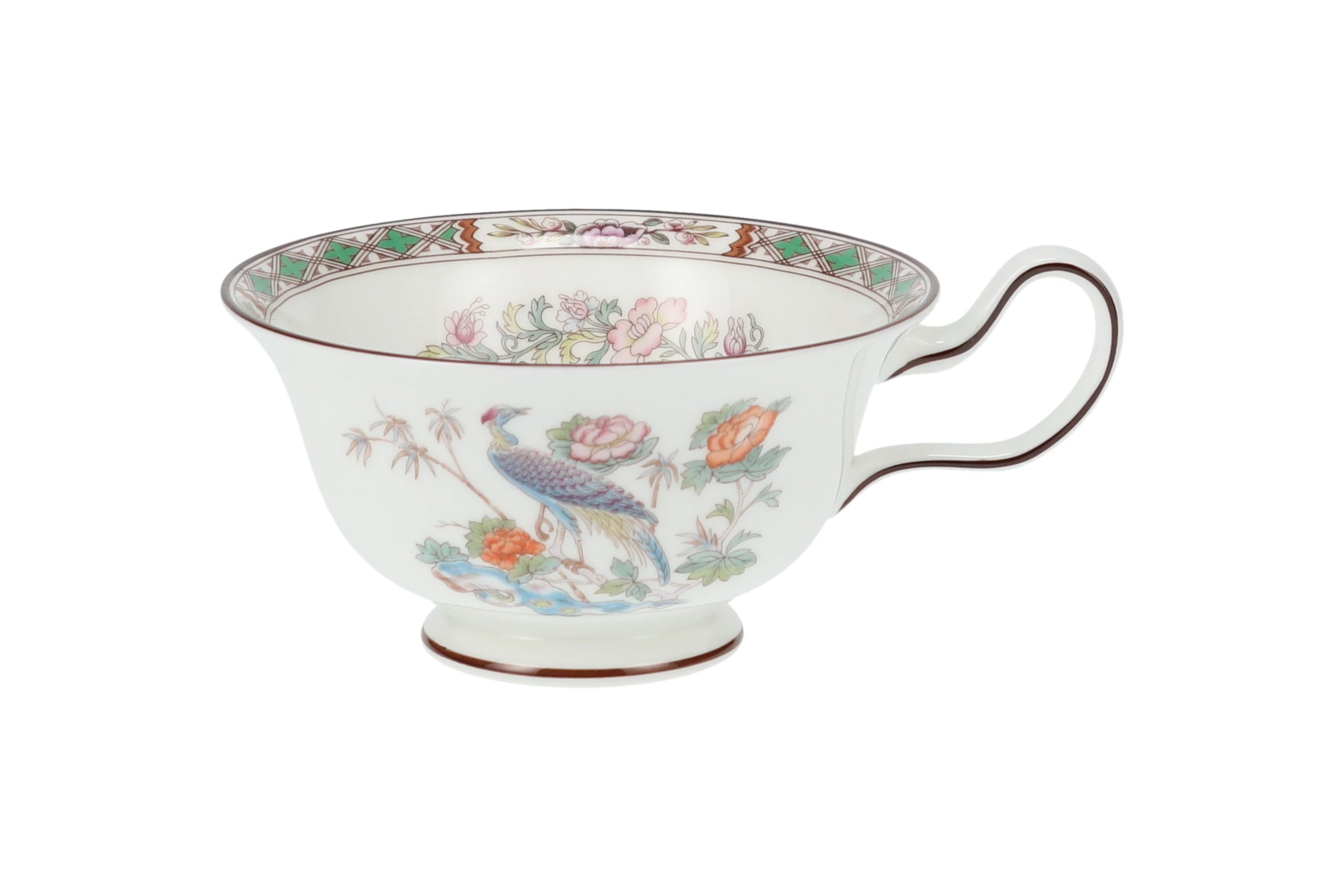 Wedgwood Kutani Crane - Brown Edge Teacup | Chinasearch