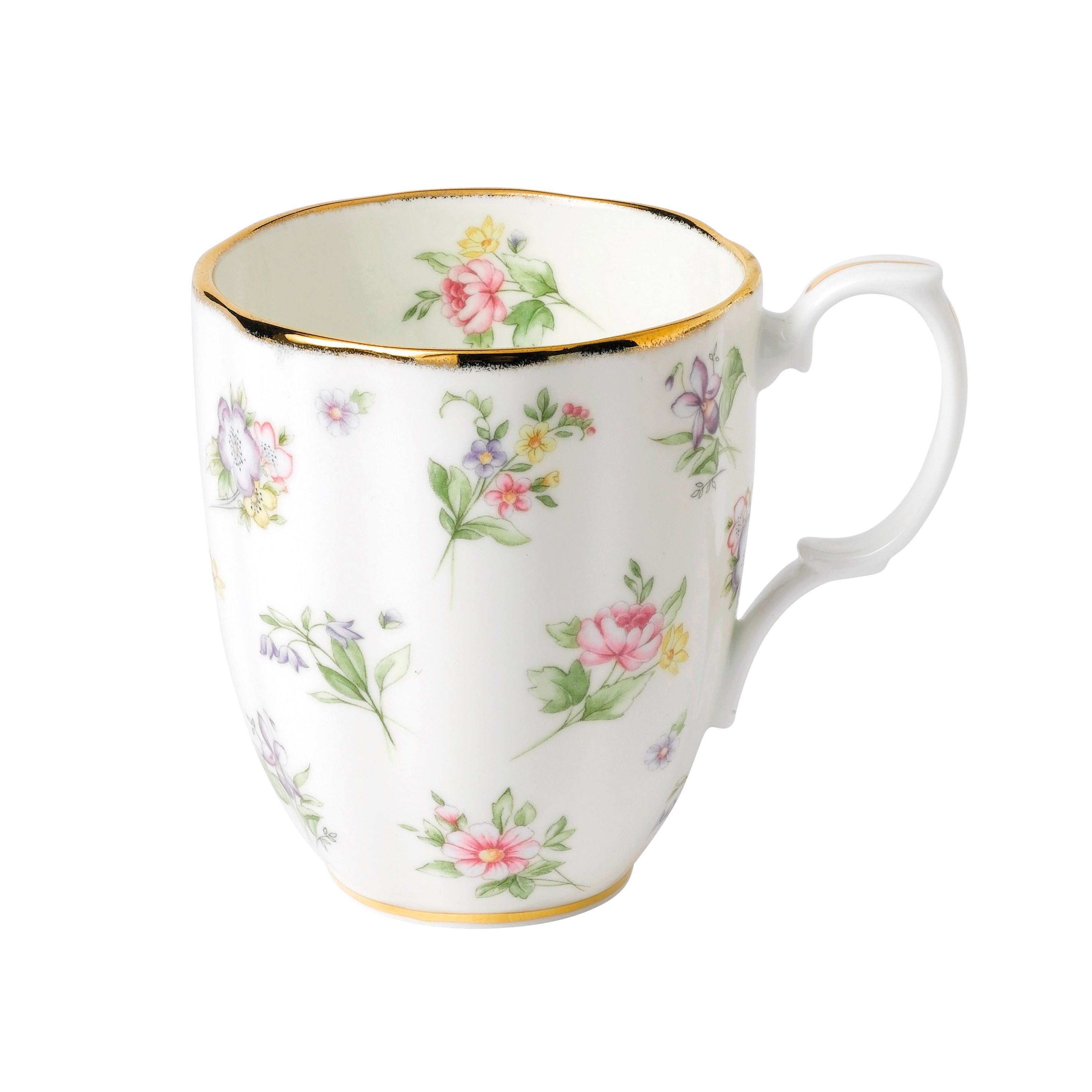 Service à Thé Royal Albert 100 Years - Tasse, Soucoupe Et Assiette à Dessert 20 Cm, Motif Bouquet 1990 Jaune, Porcelaine Anglaise, Coffret Cadeau