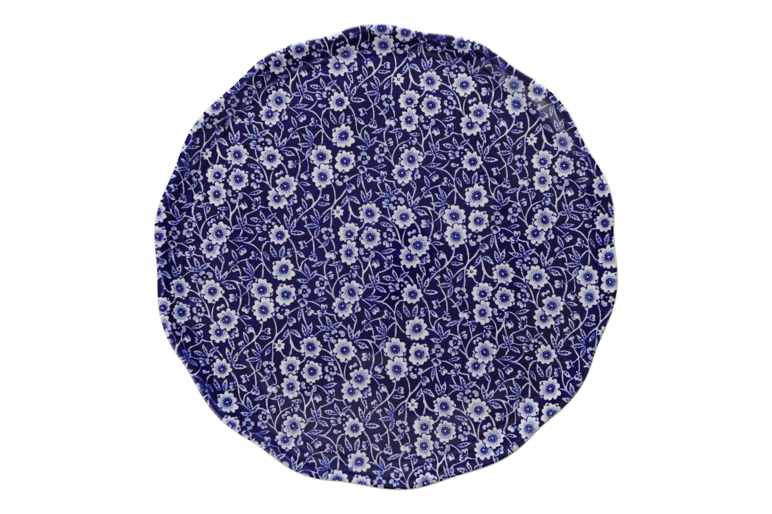 Burleigh Blue Calico Cake Plate | We'll find it for you | Chinasearch