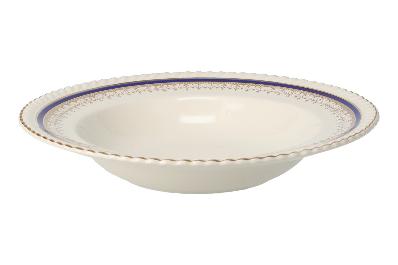 Johnson Brothers Unnamed - Regency Blue Rimmed Bowl | 75% off | Chinasearch
